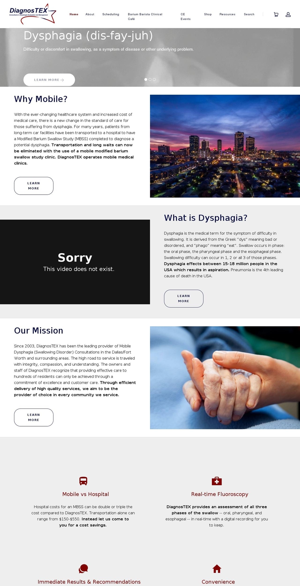 dysphagiadiagnostex.com — Shopify storefront screenshot