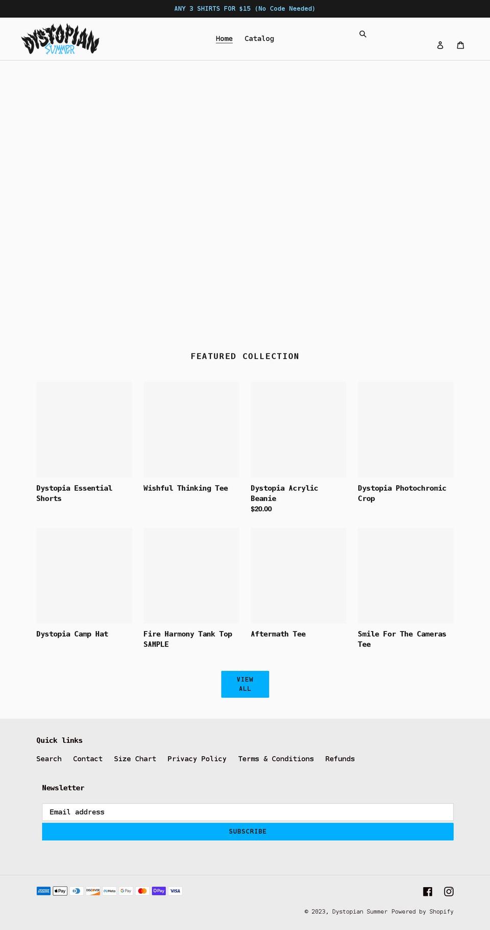 dystopiansummer.com shopify website screenshot