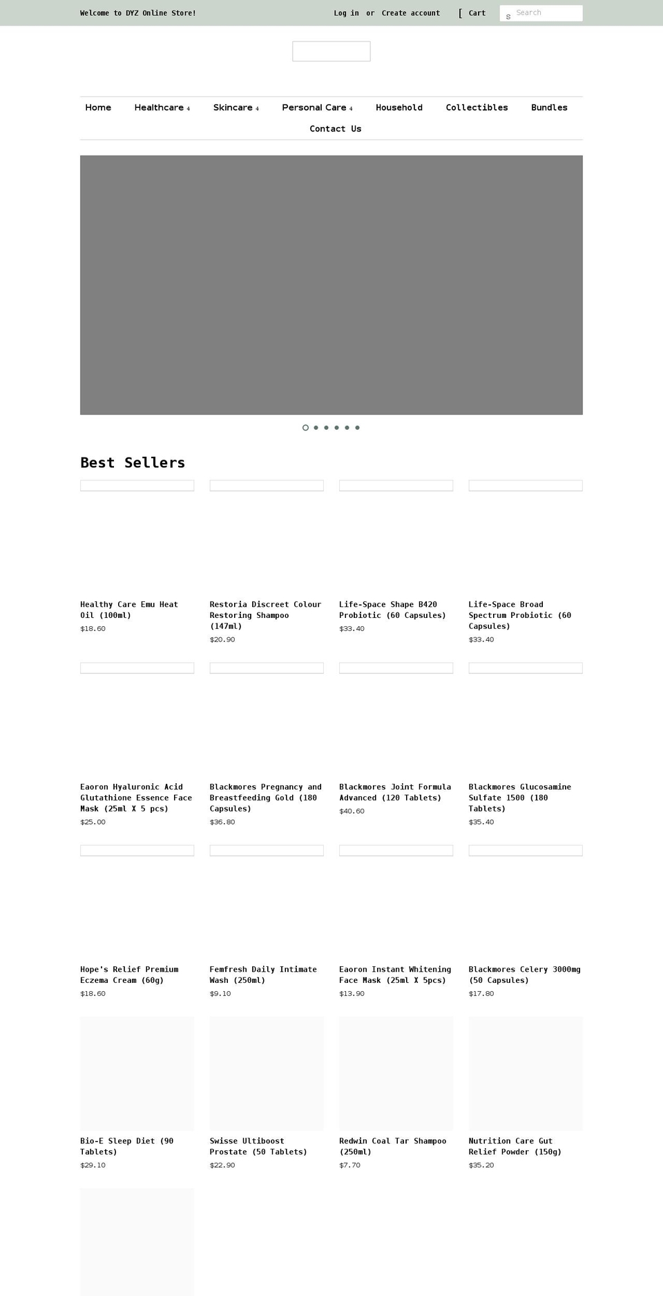 dyzglobal.com shopify website screenshot