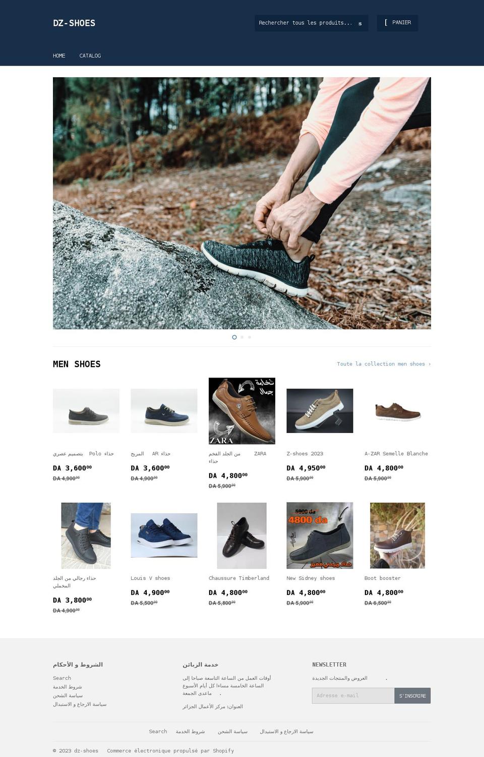 dz-shoes.com shopify website screenshot