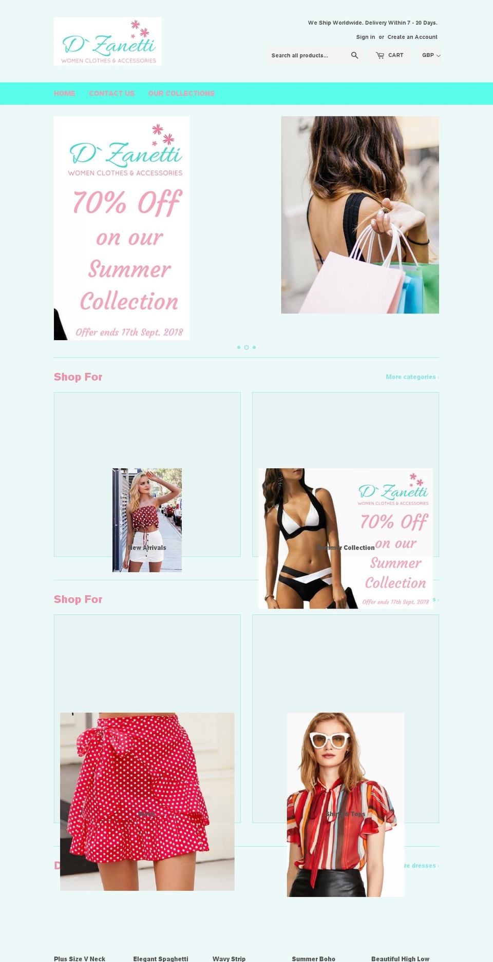 dzanetti.com — Shopify storefront screenshot
