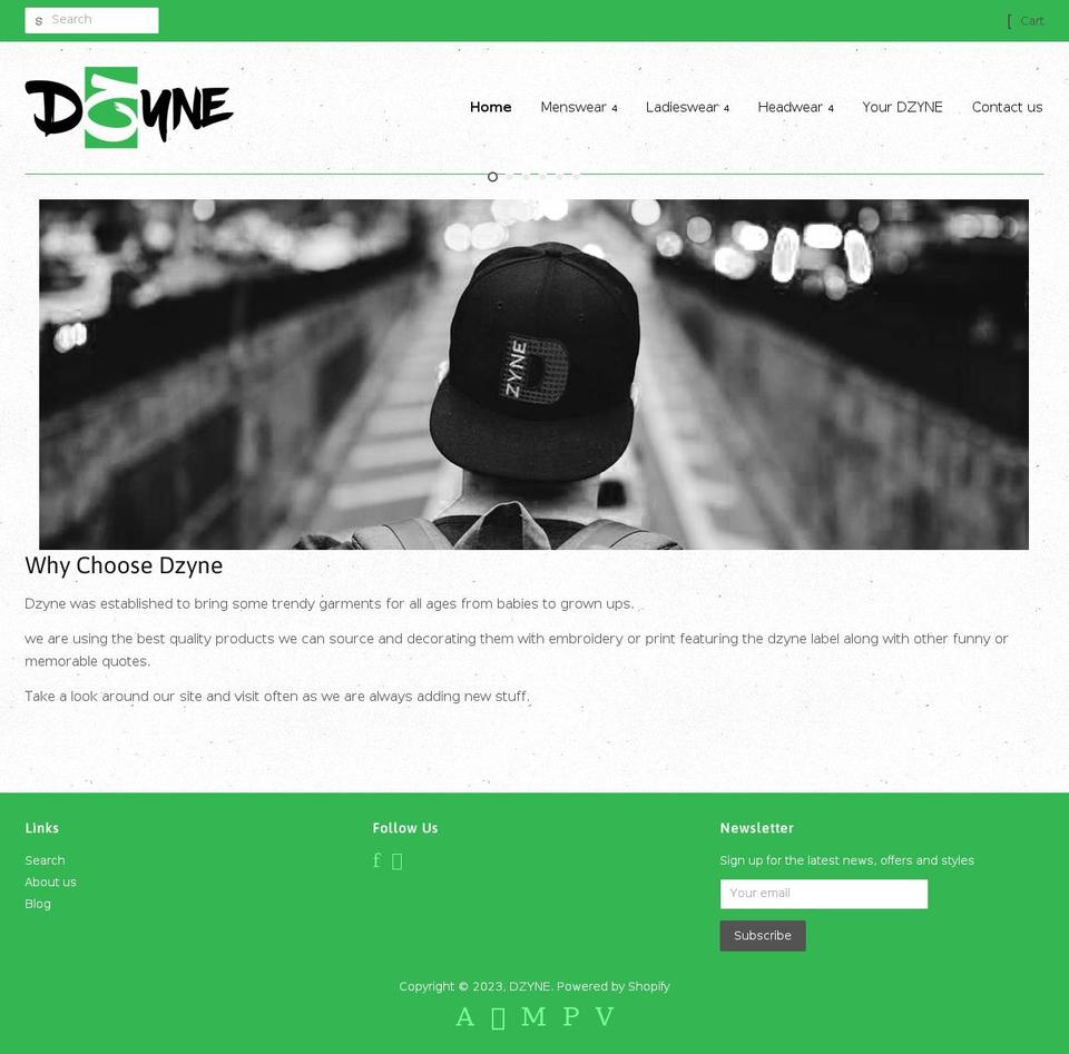 dzyne.com.au shopify website screenshot