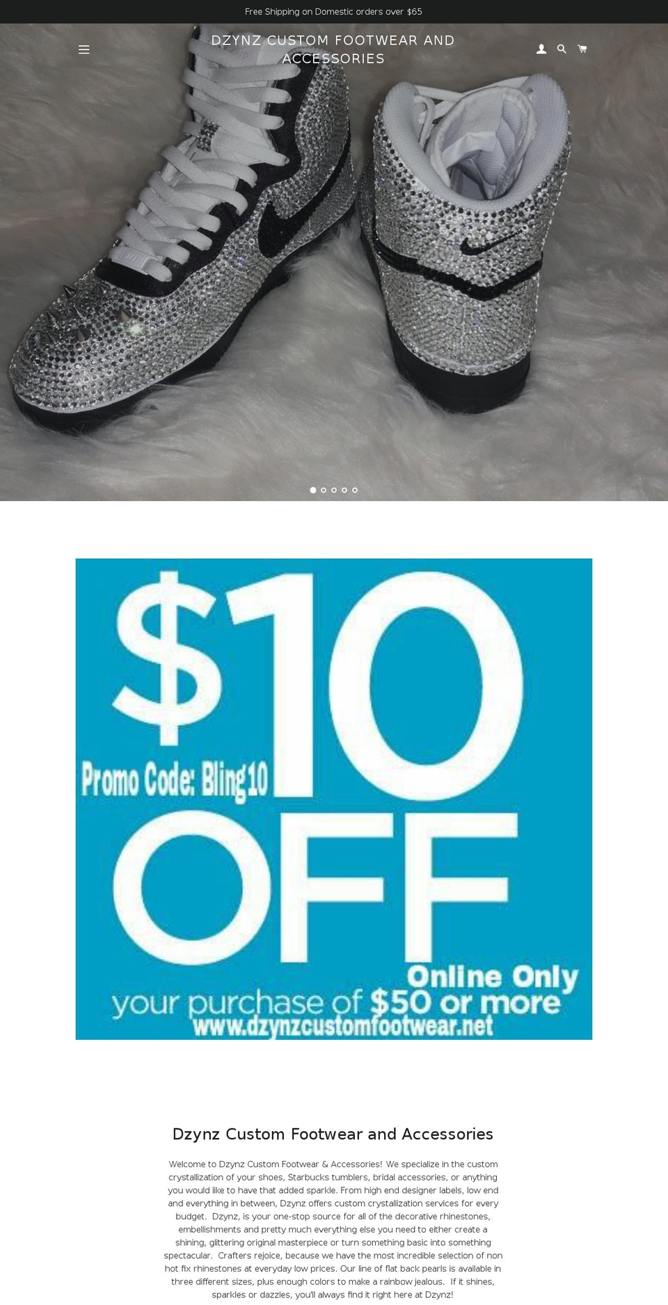 dzynzcustomfootwear.net shopify website screenshot