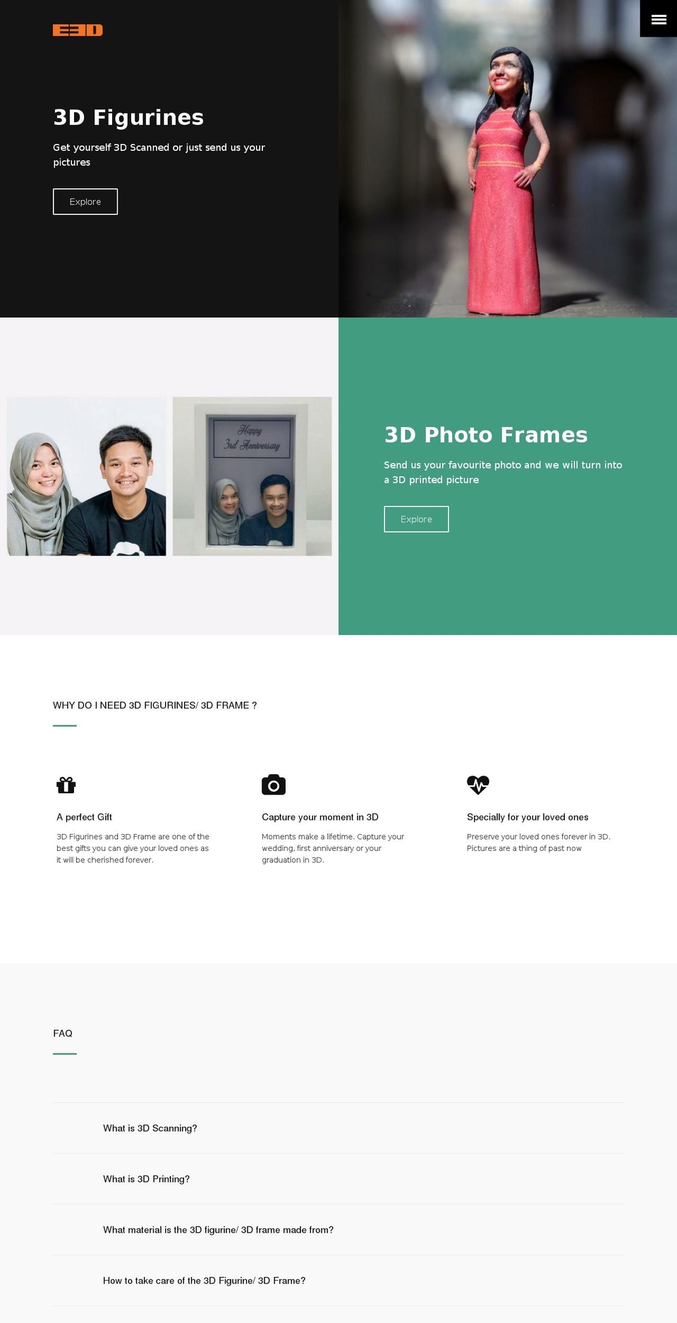 e-3-d.com shopify website screenshot