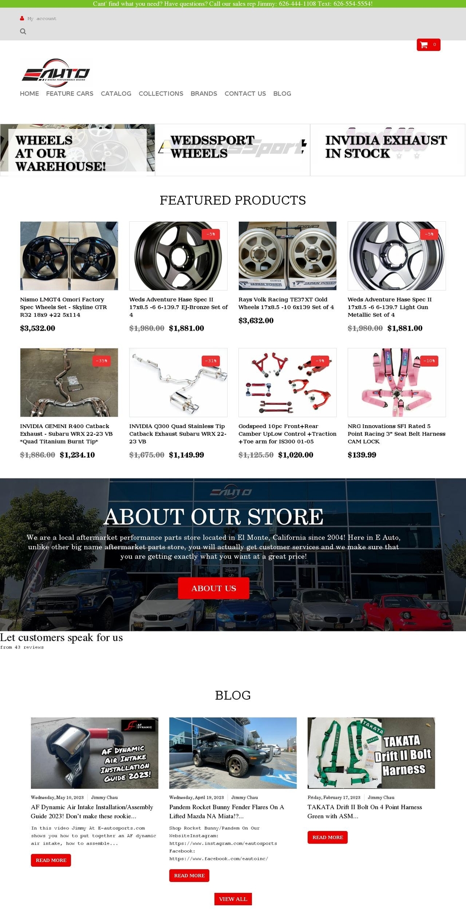 e-autosports.com shopify website screenshot