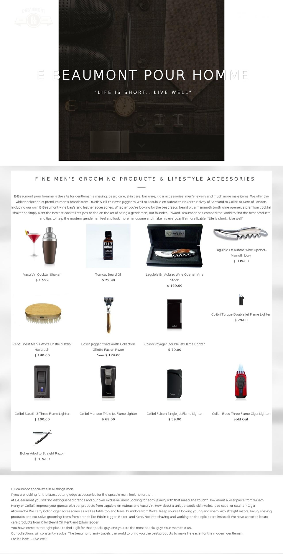 e-beaumont.com — Shopify storefront screenshot