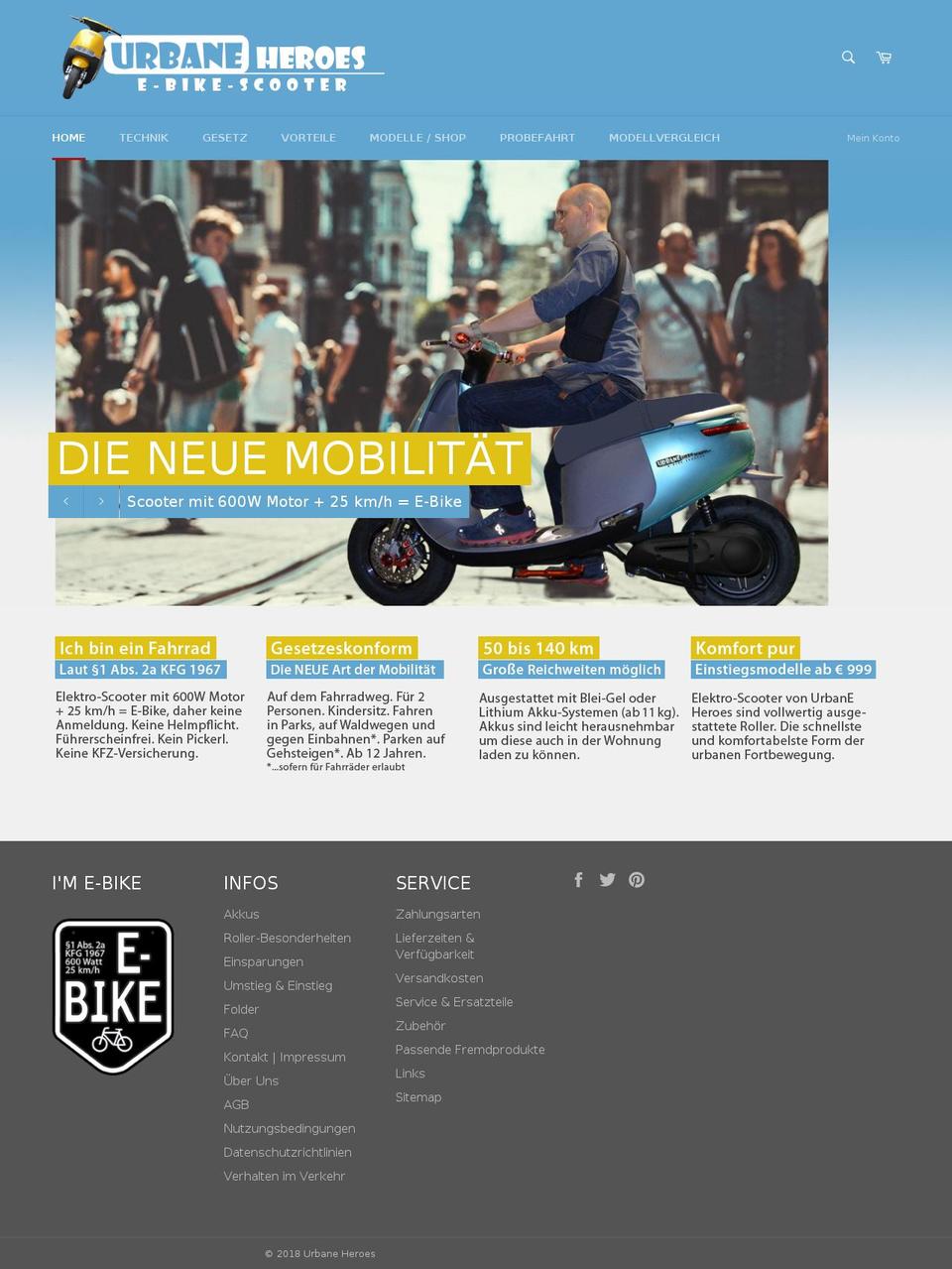 e-bike-scooter.com shopify website screenshot