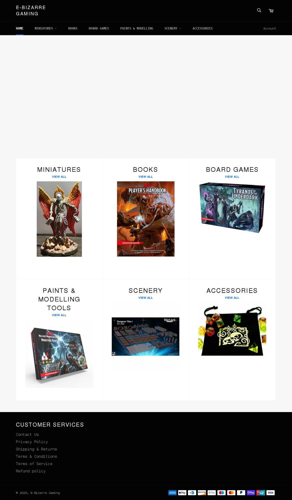 e-bizarre.co.uk shopify website screenshot