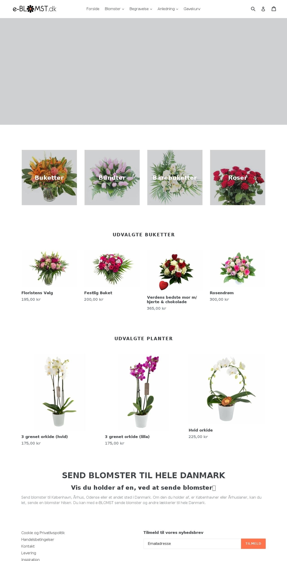 e-blomst.dk shopify website screenshot