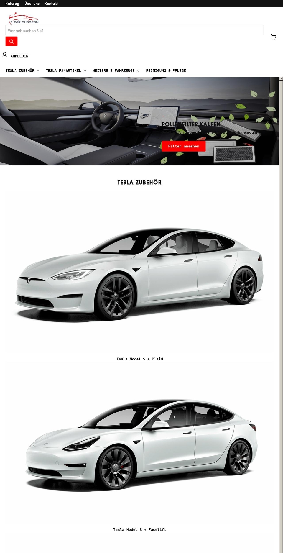 e-car-shop.com shopify website screenshot