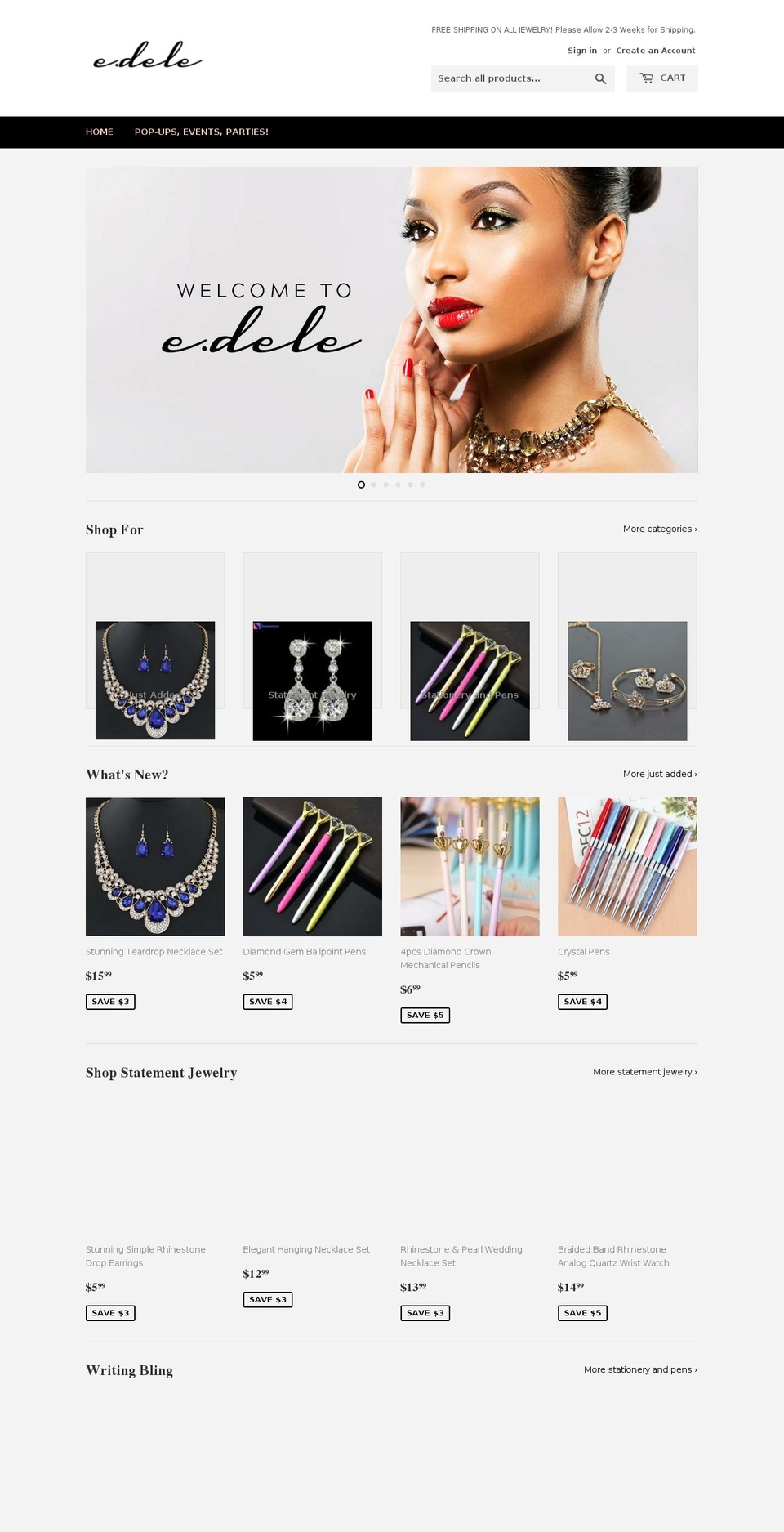 e-dele.com — Shopify storefront screenshot