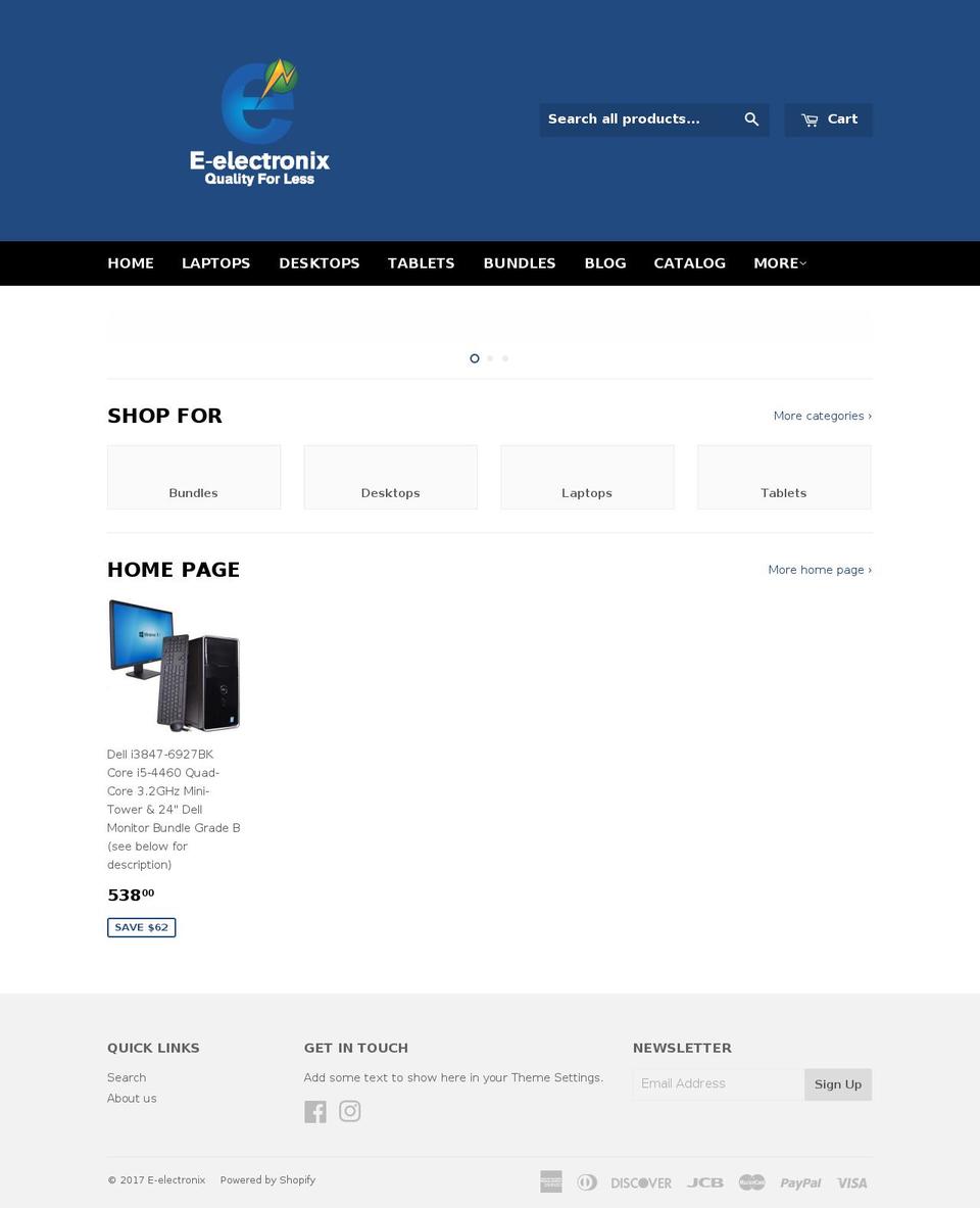 e-electronix.com shopify website screenshot