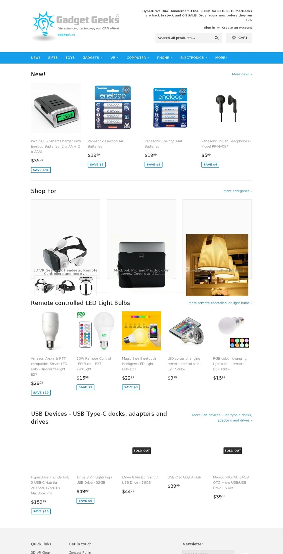 e-gadgets.co.nz shopify website screenshot