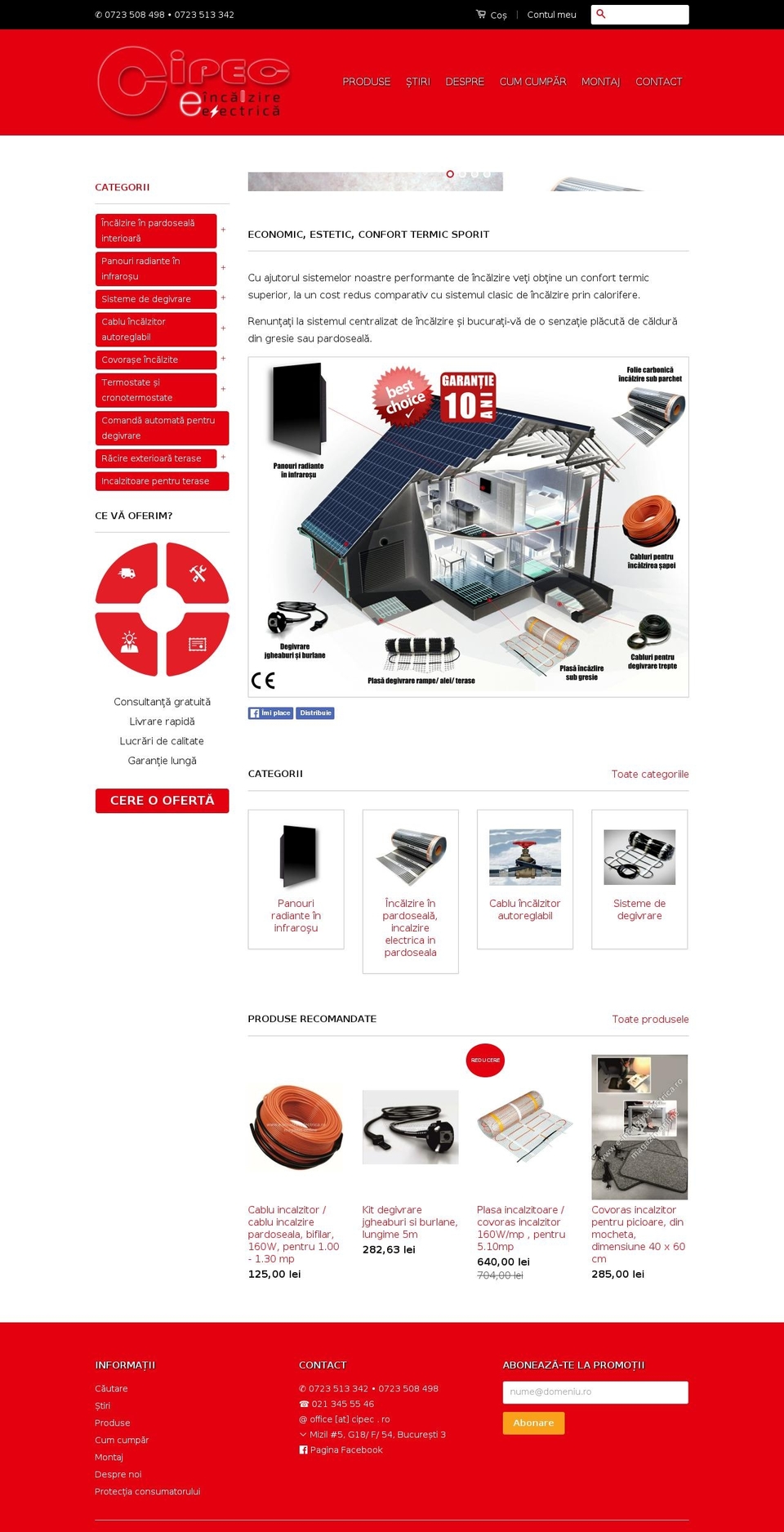 e-incalzireelectrica.ro shopify website screenshot