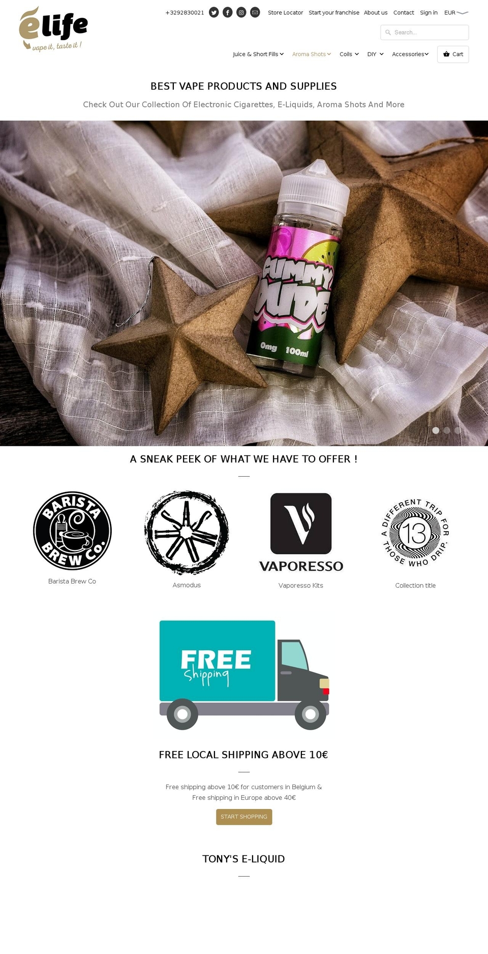 e-lifeshop.com — Shopify storefront screenshot