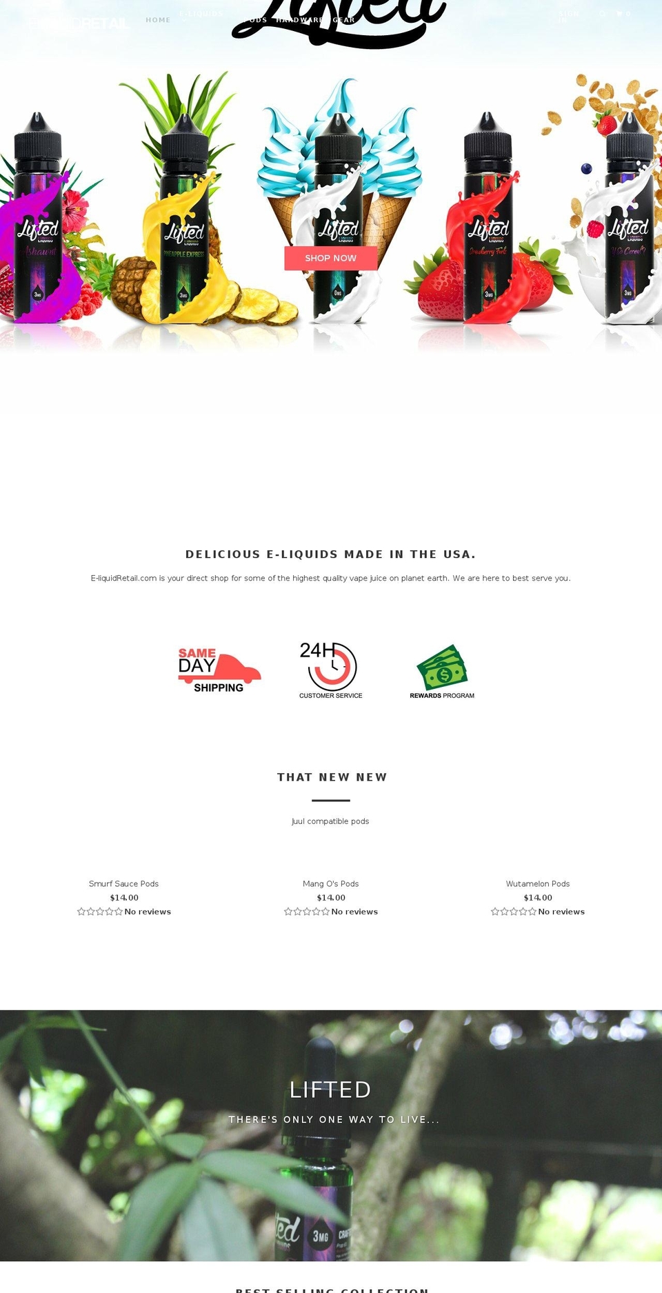 e-liquidretail.com — Shopify storefront screenshot