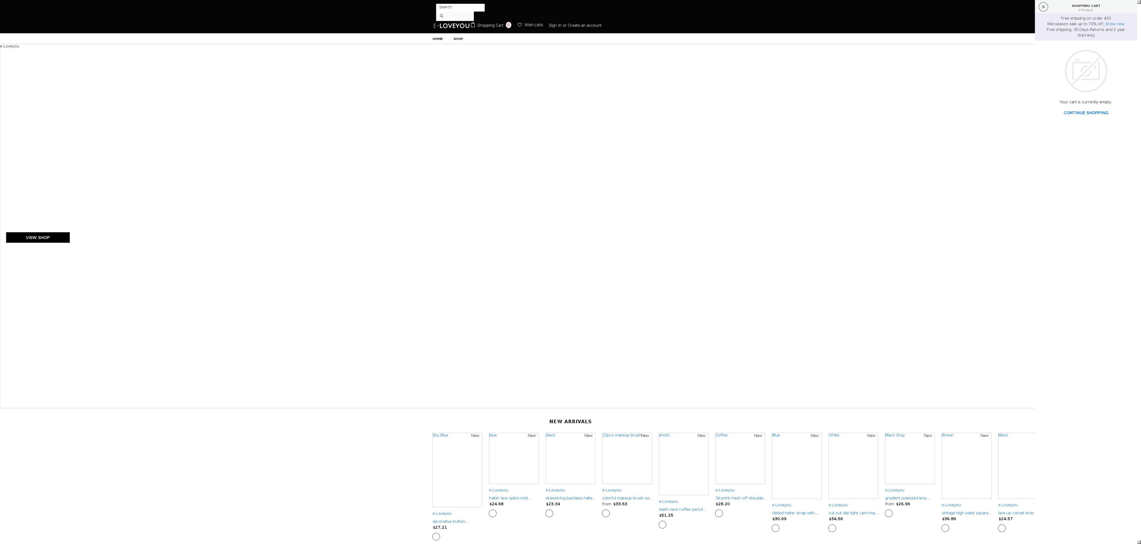 e-loveyou.com shopify website screenshot