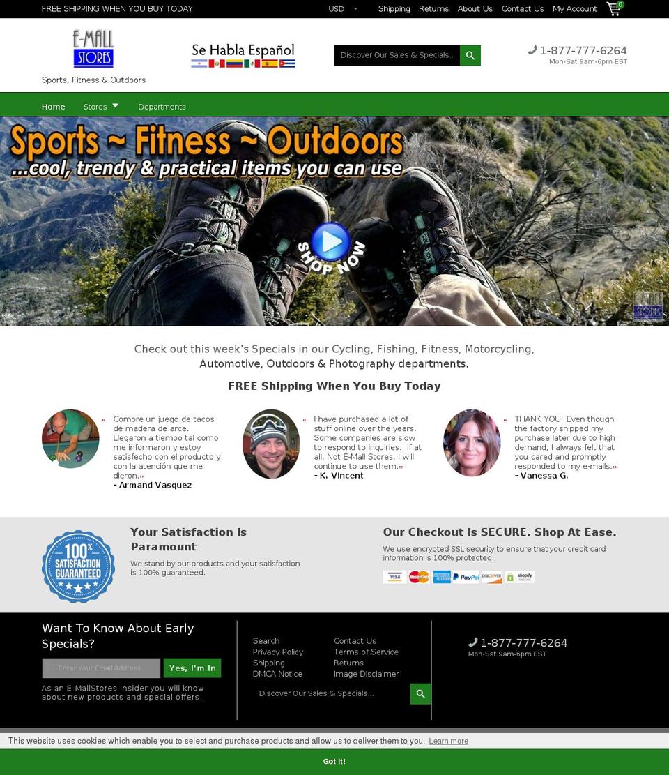 e-mallstores.com shopify website screenshot