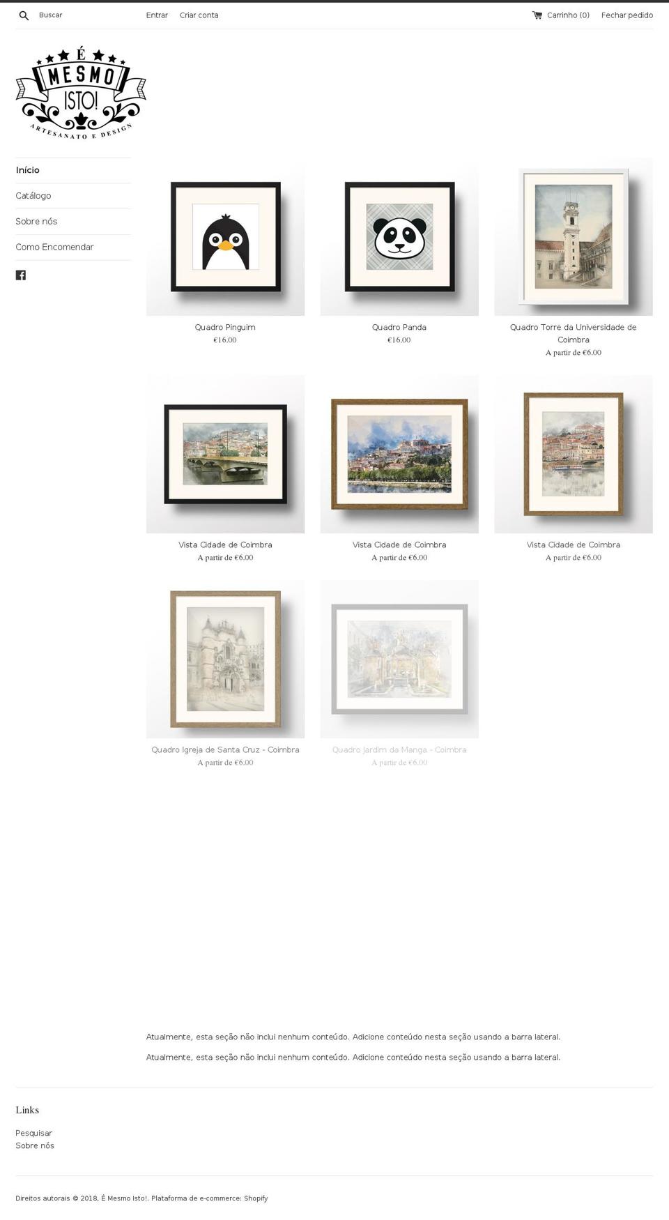 e-mesmo-isto.com shopify website screenshot