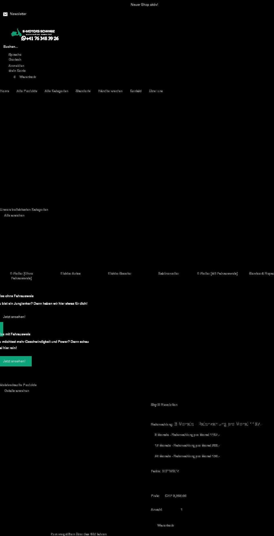 e-motorsschweiz.ch shopify website screenshot