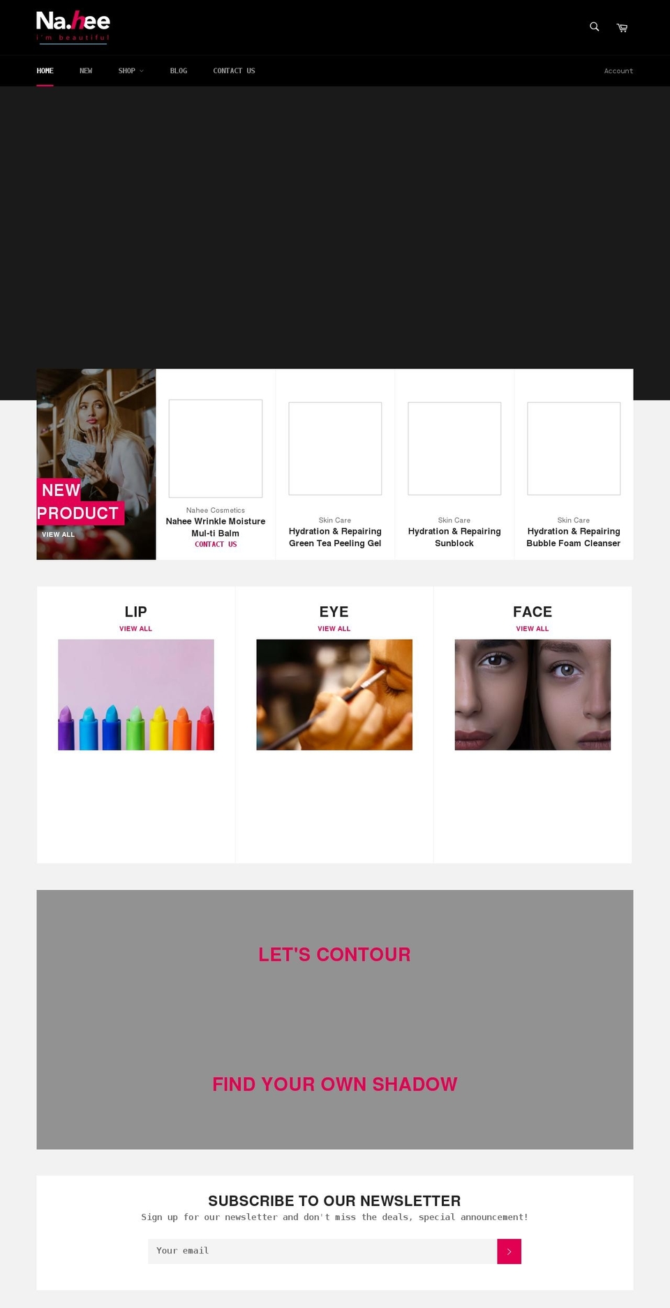 e-nahee.com shopify website screenshot