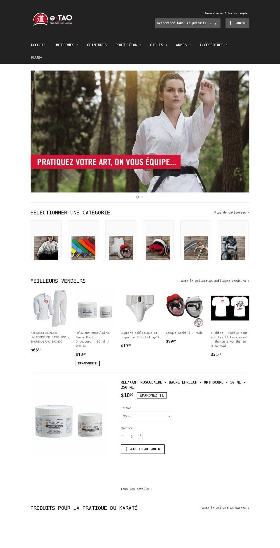 e-tao.ca shopify website screenshot