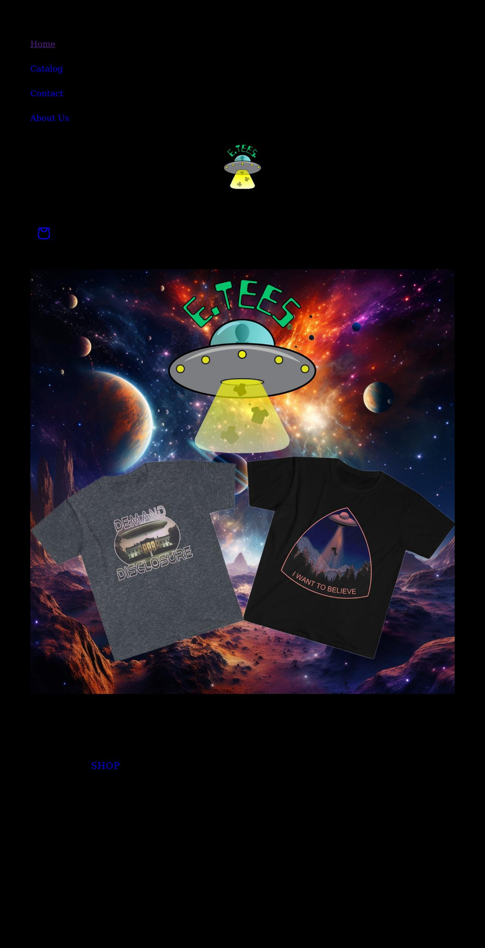 e-tees.com shopify website screenshot