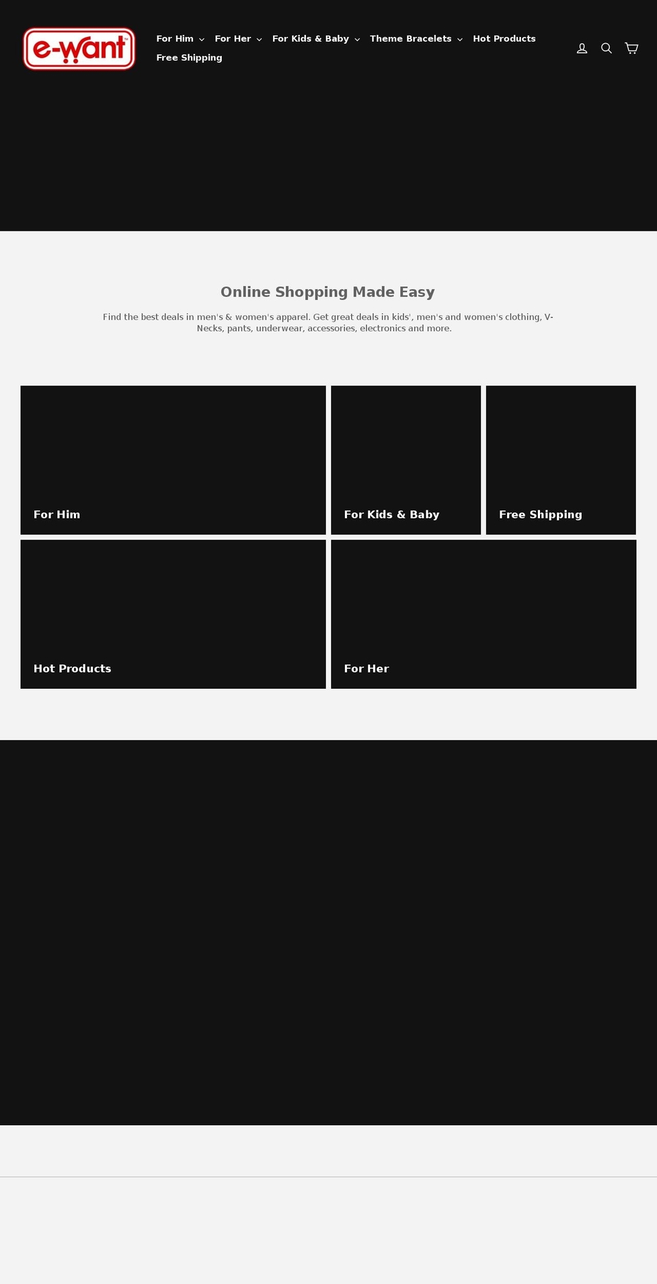 e-want.com shopify website screenshot