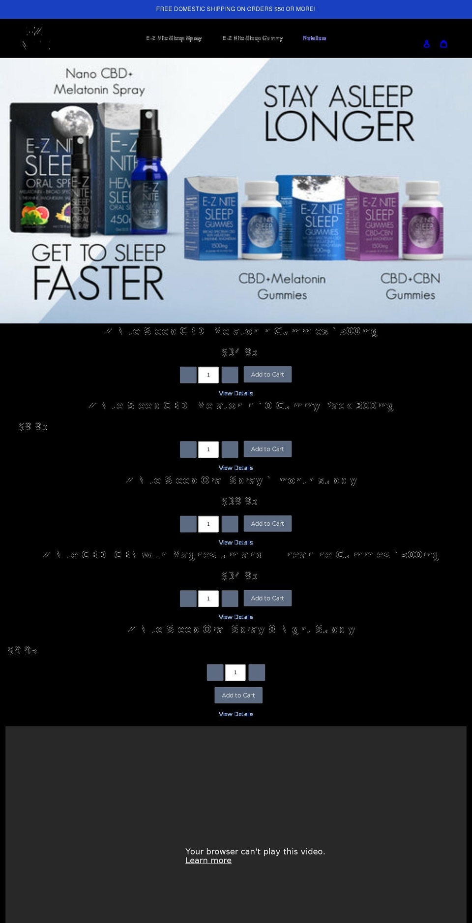 e-znite.com shopify website screenshot