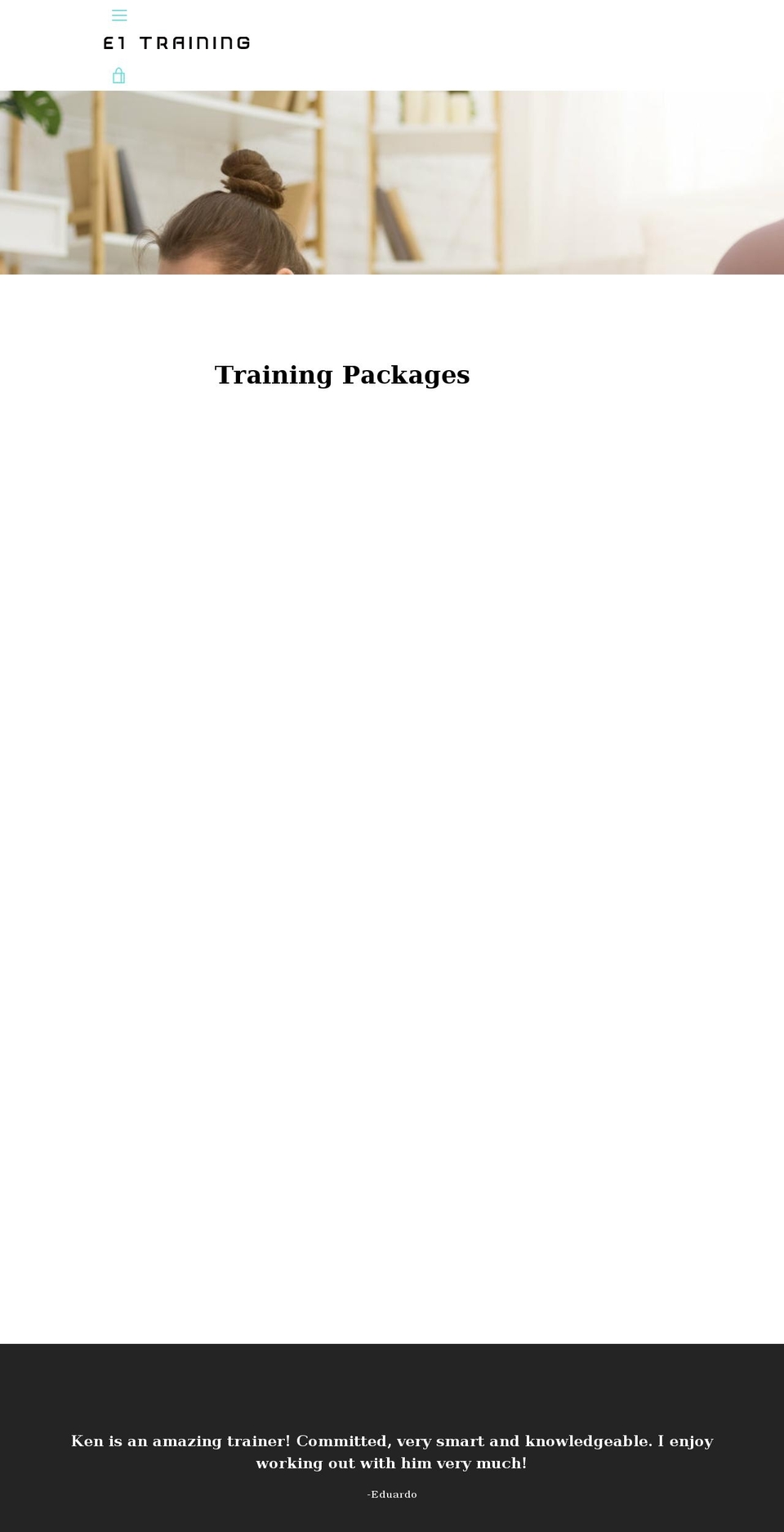 e1training.com shopify website screenshot