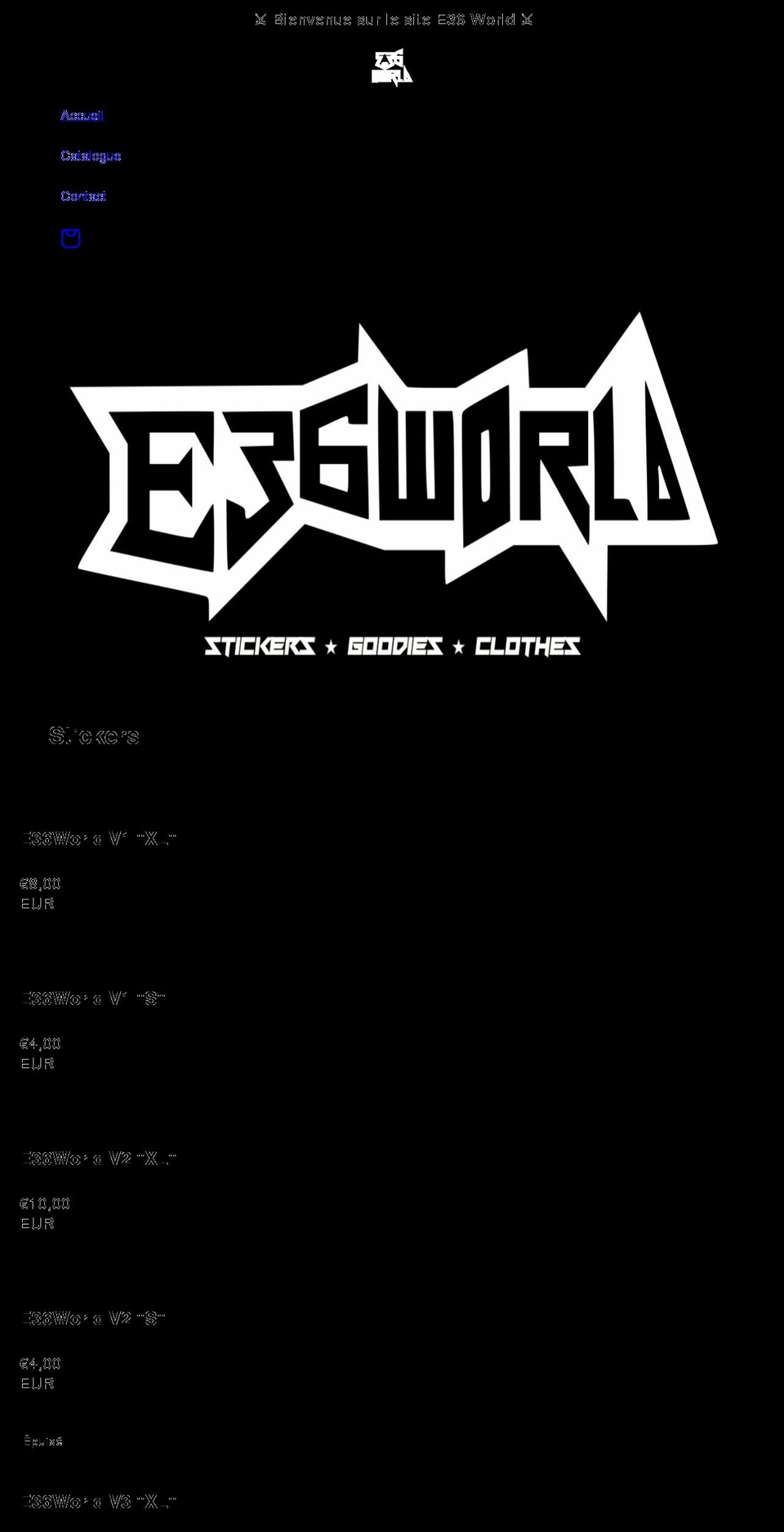 e36world.com shopify website screenshot