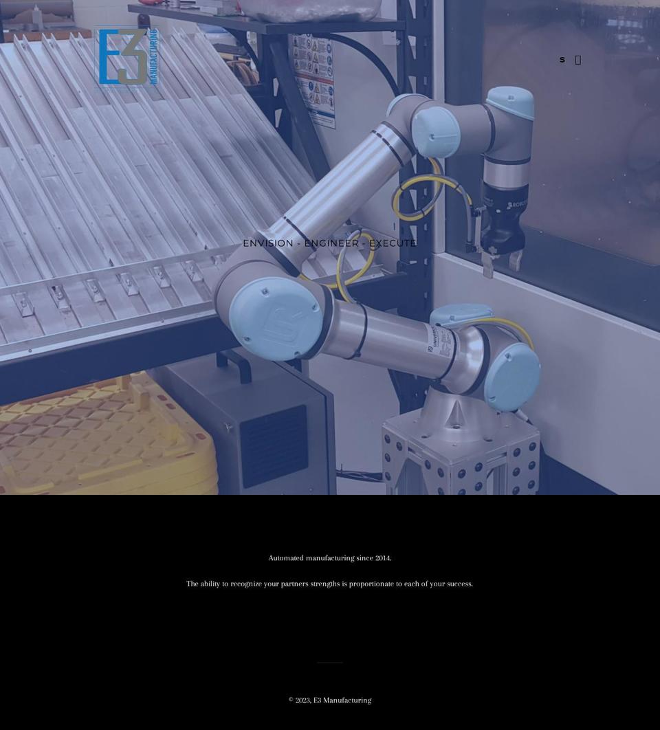 e3mfg.com shopify website screenshot