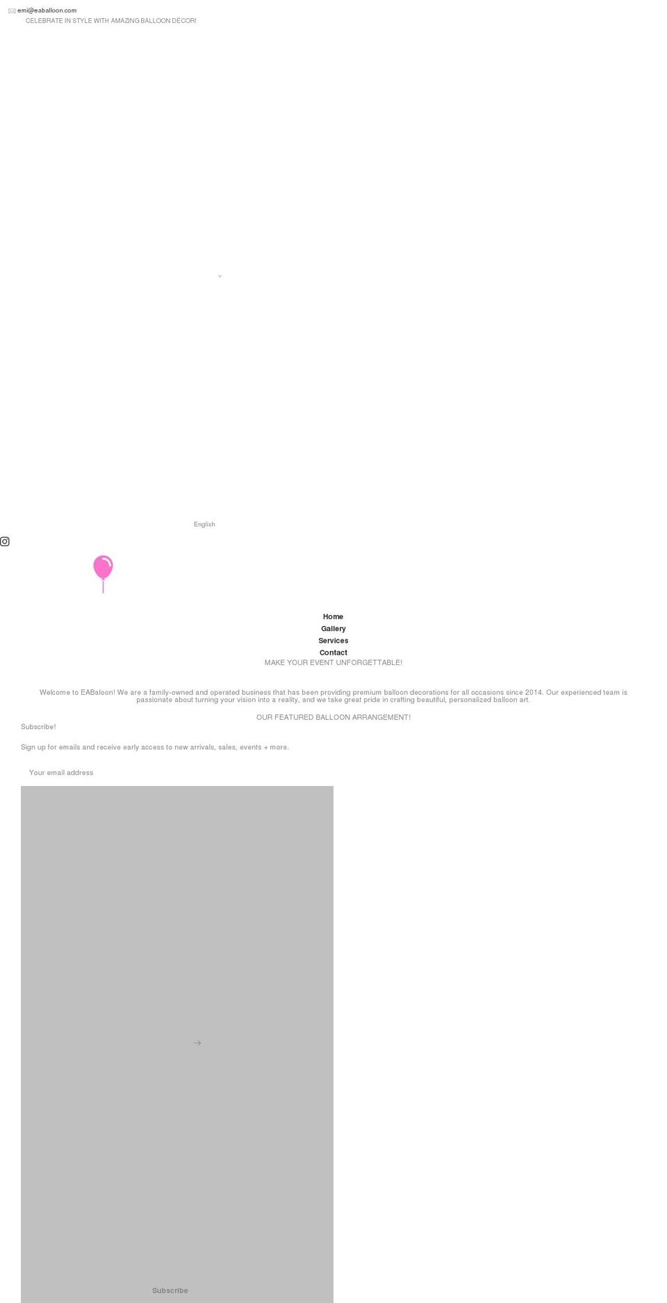 eaballoon.com shopify website screenshot