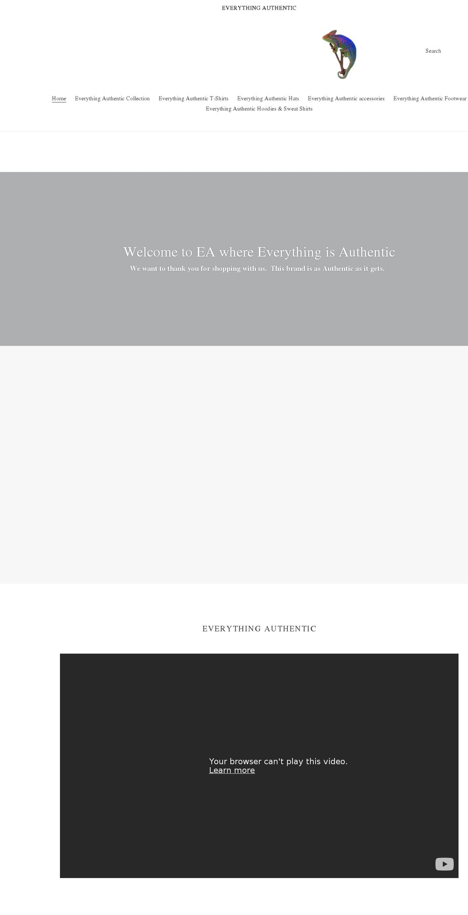 eaeverythingauthentic.com shopify website screenshot