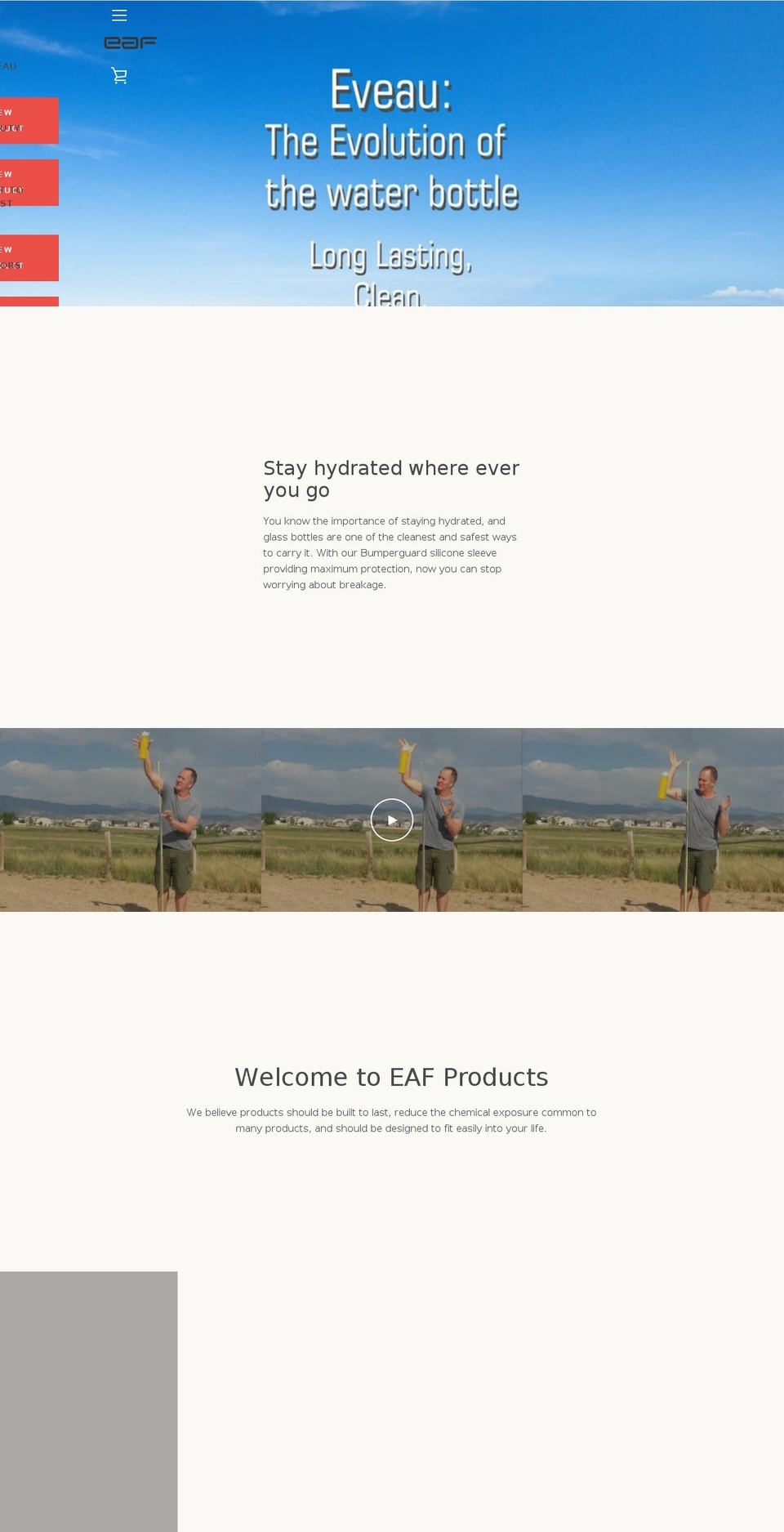 eafproducts.com shopify website screenshot