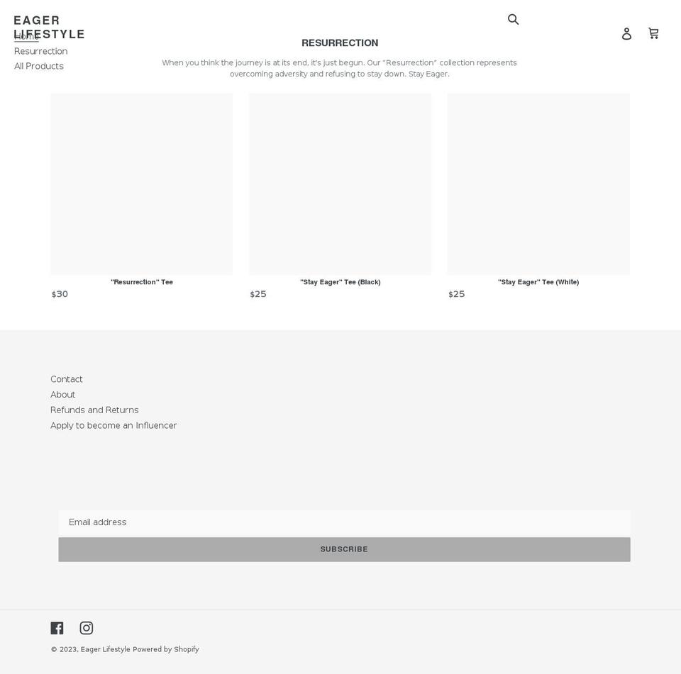 eagerlifestyle.com shopify website screenshot