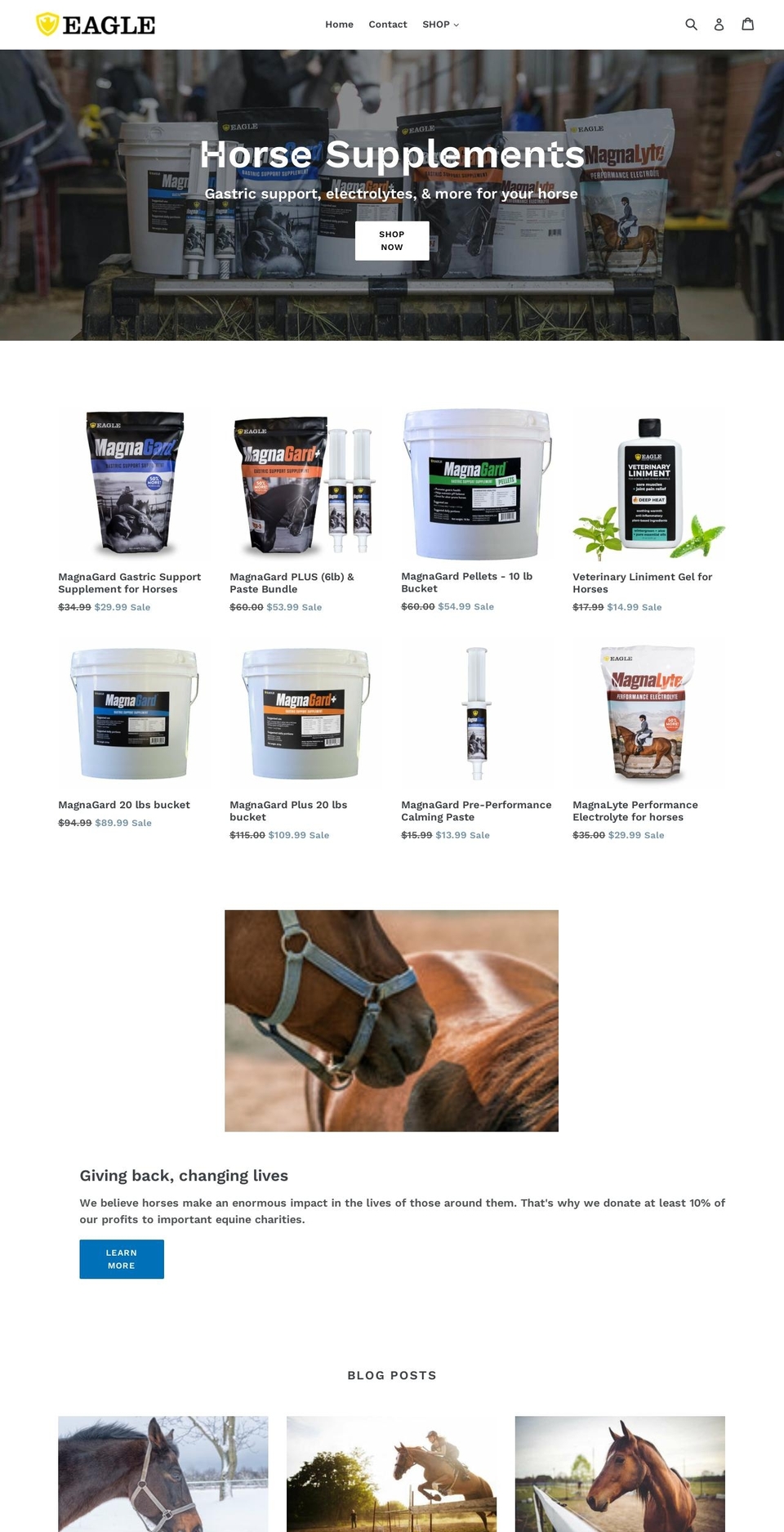 eagleequineproducts.com — Shopify storefront screenshot