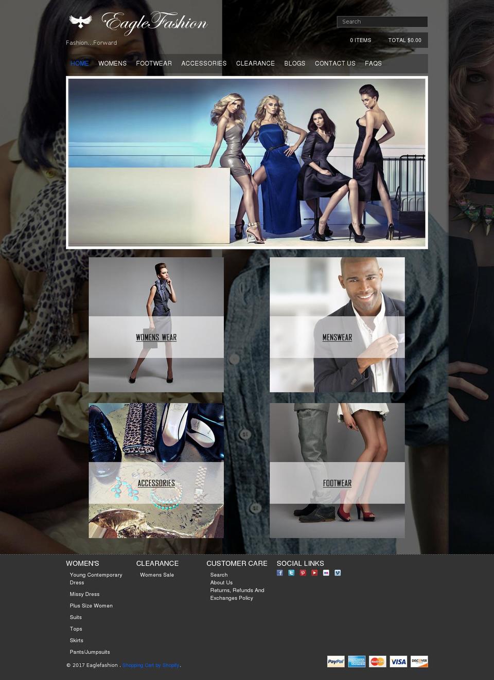 Clearflex Shopify theme site example eaglefashiongroup.com