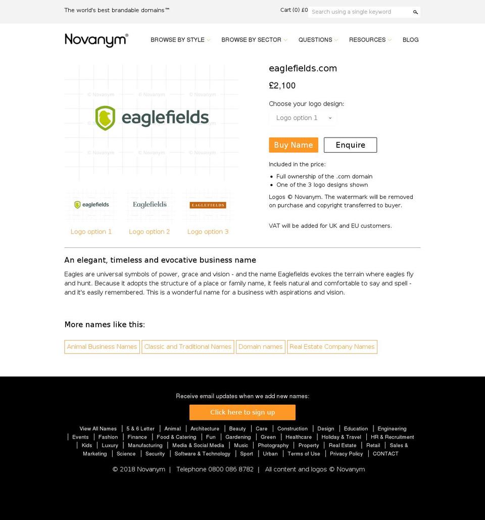 eaglefields.com shopify website screenshot