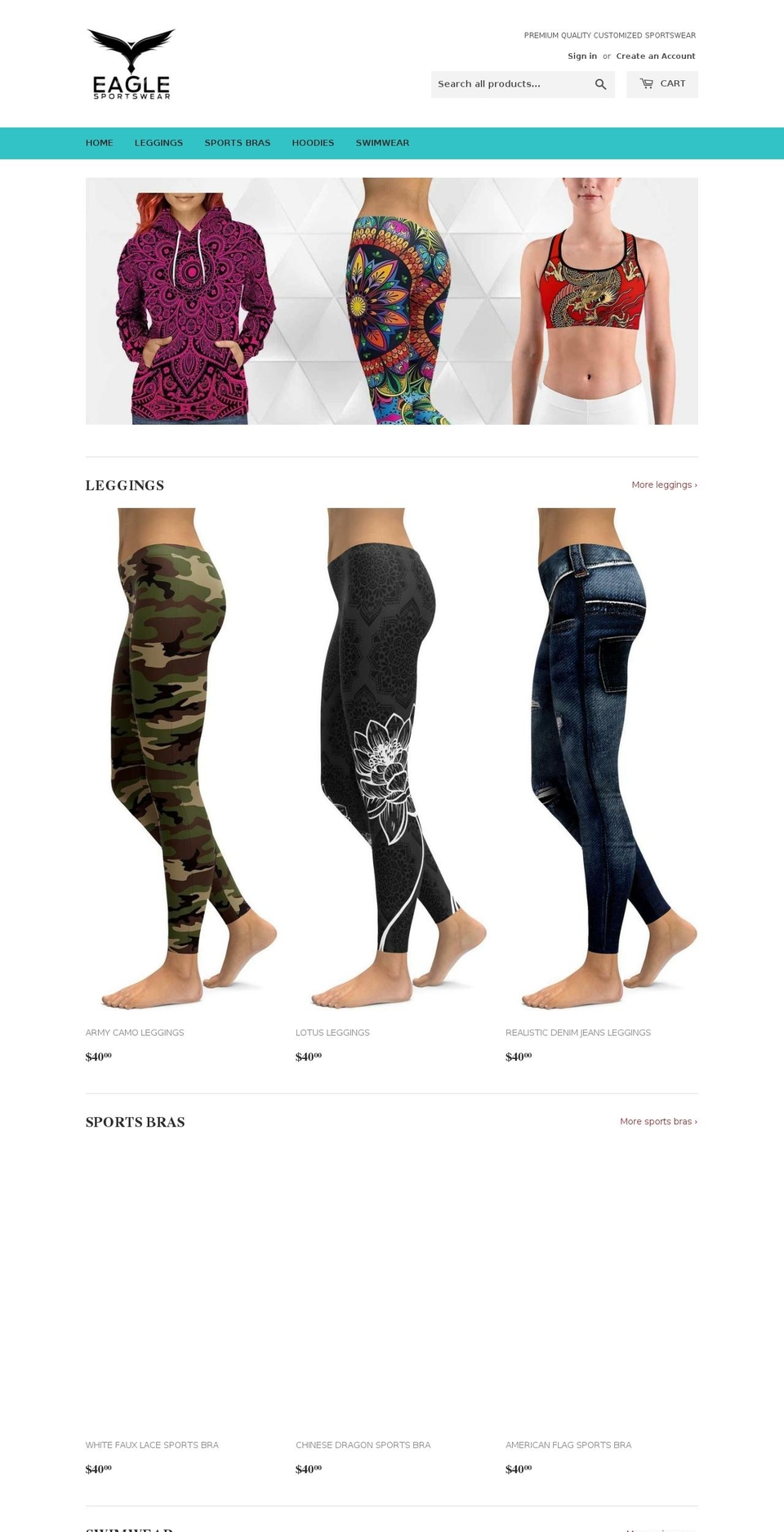 eaglefightwear.com — Shopify storefront screenshot