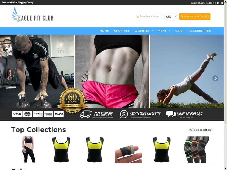 eaglefitnessclub.com — Shopify storefront screenshot