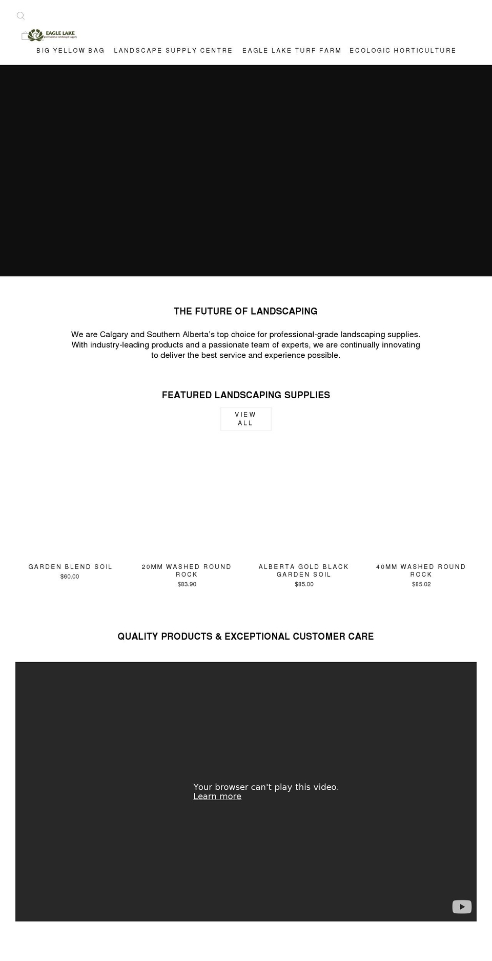 eaglelakelandscape.com shopify website screenshot