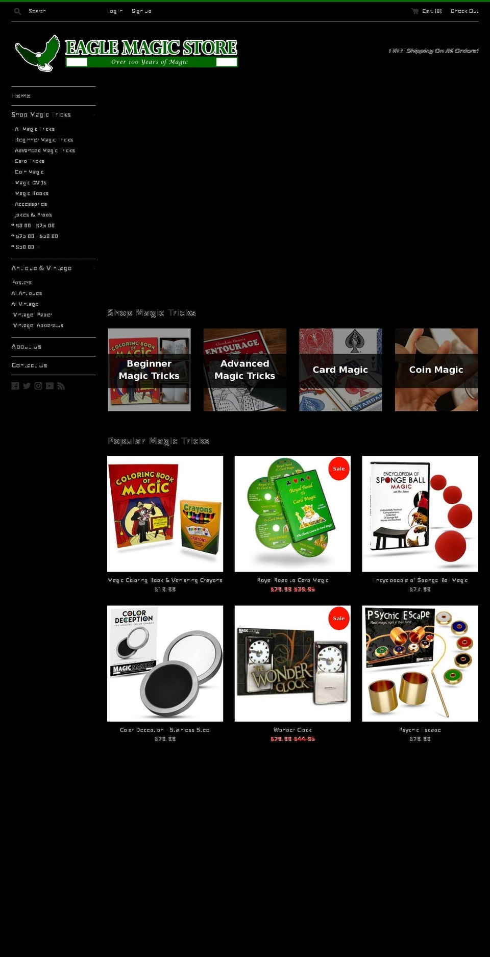 eaglemagicstore.com — Shopify store on .com