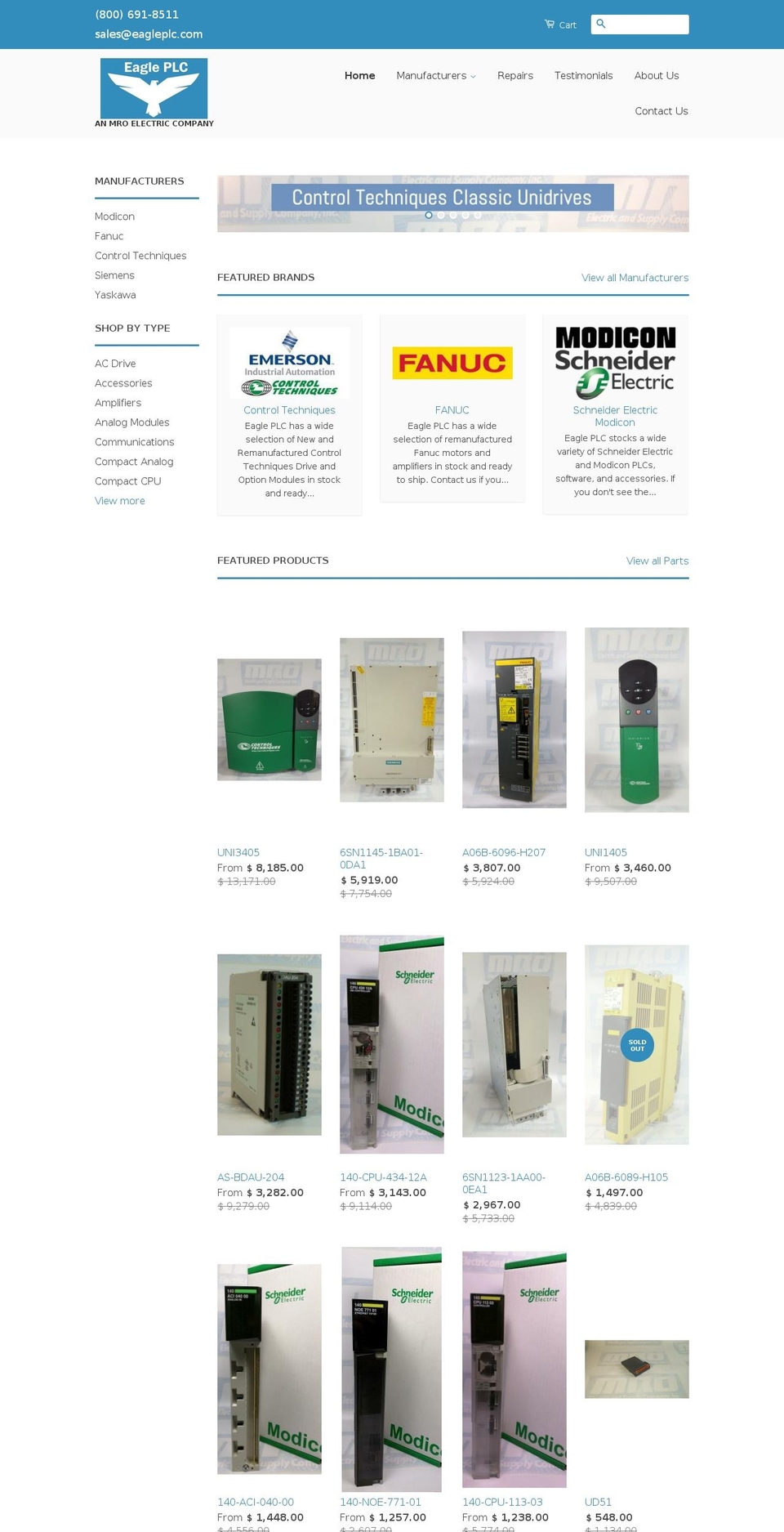 eagleplc.com shopify website screenshot