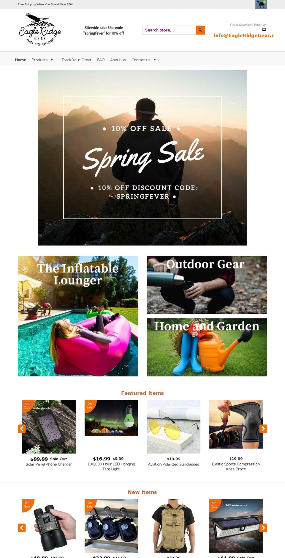 eagleridgegear.com — Shopify storefront screenshot