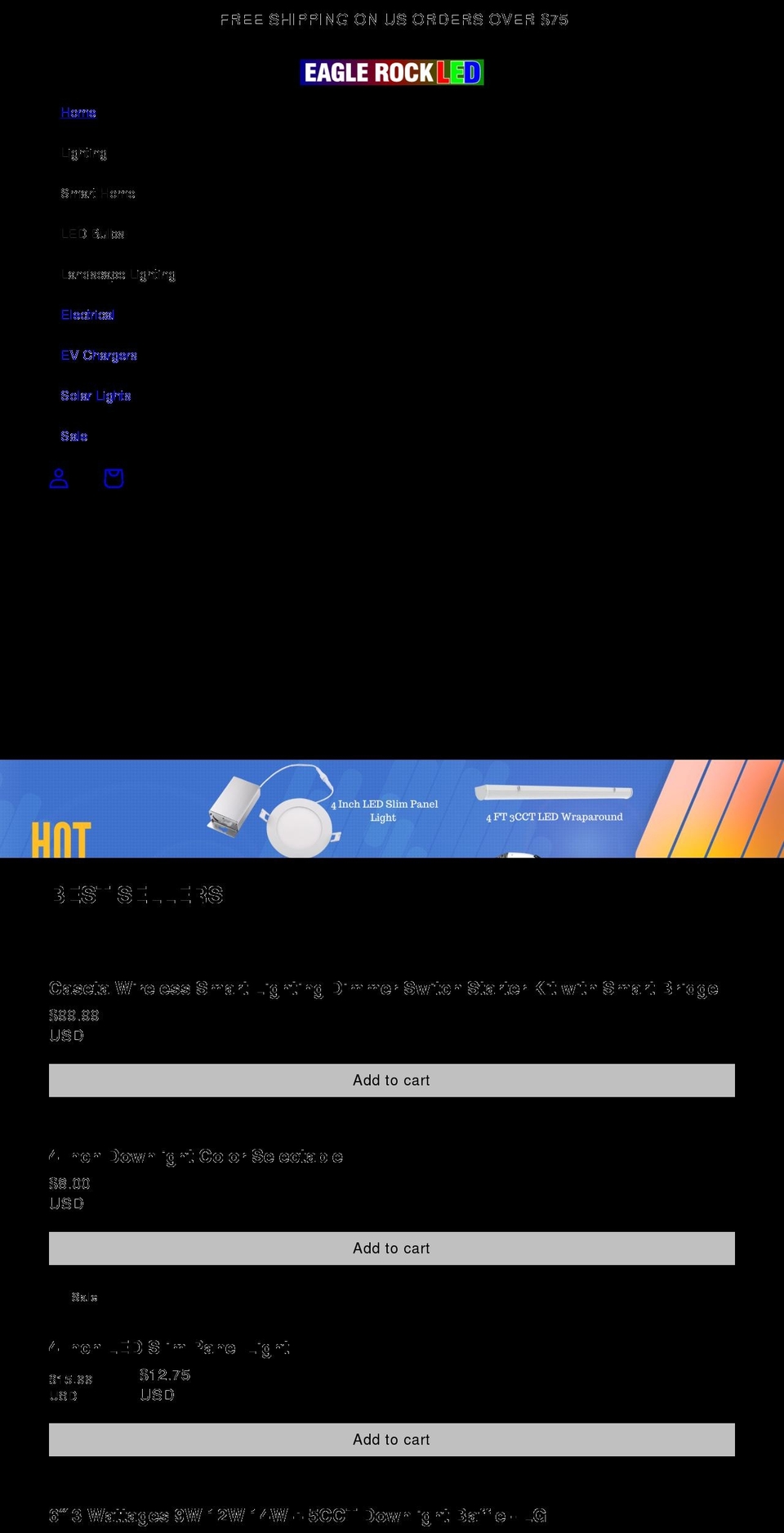 eaglerockled.com shopify website screenshot