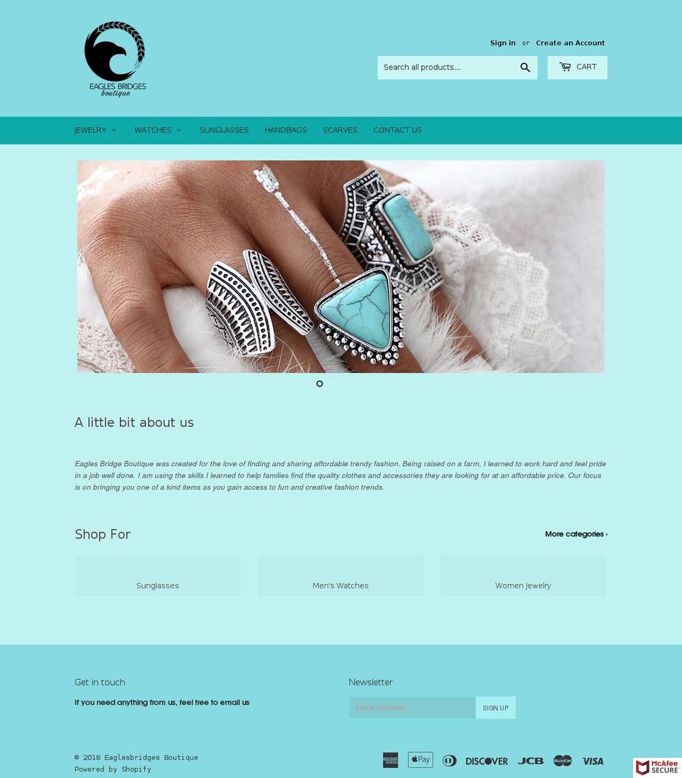 eaglesbridges.com — Shopify storefront screenshot