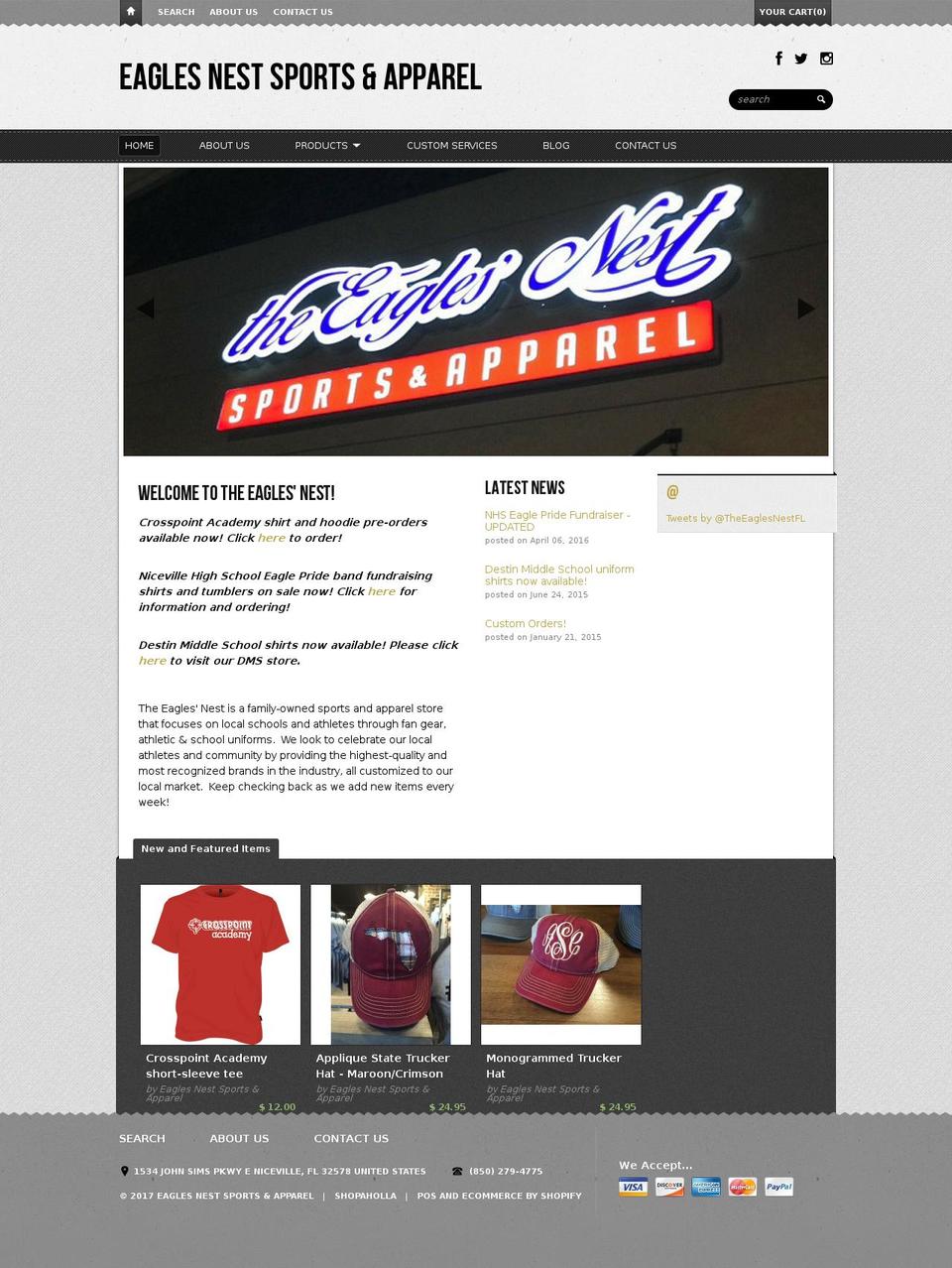 eaglesnestfl.com shopify website screenshot