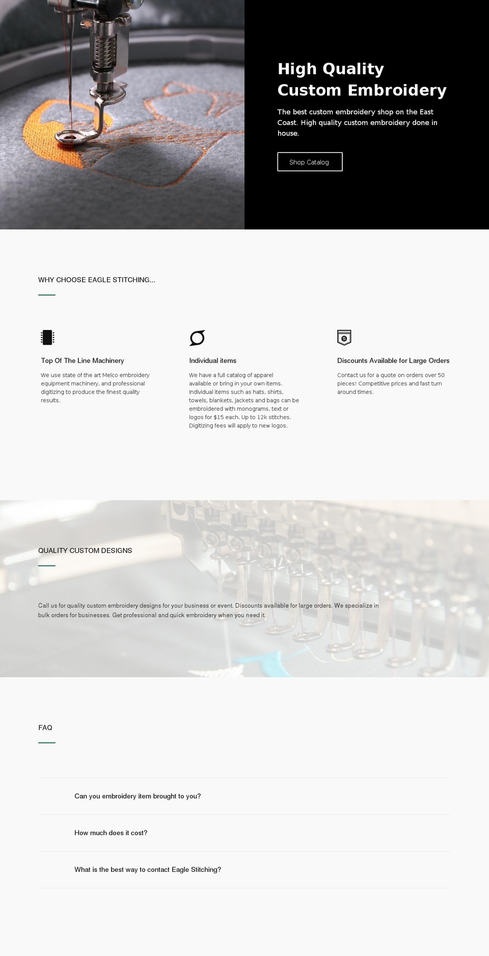 eaglestitching.com shopify website screenshot