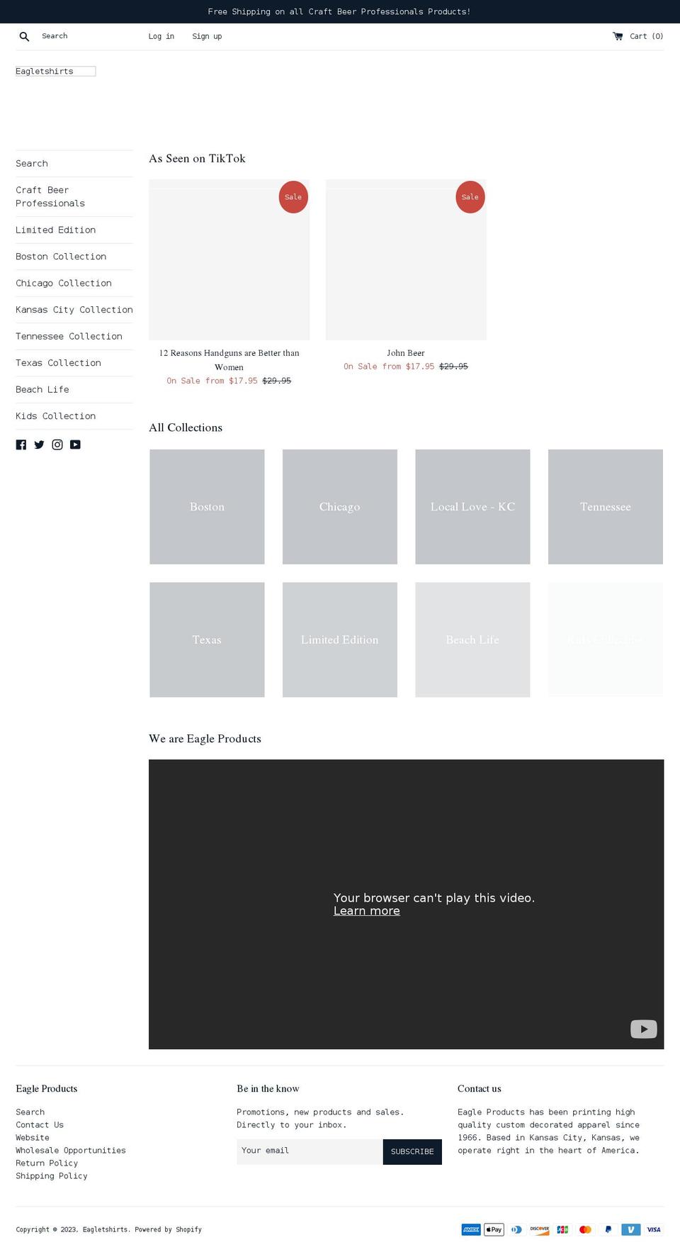 eagletshirts.net shopify website screenshot